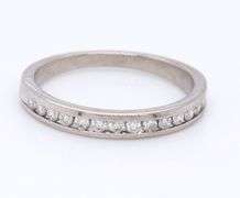 14kt White gold channel set diamond band