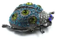 Camrose & Kross rhinestone lady bug pendant brooch