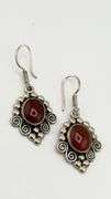 925 Sterling Silver Mark Wasserman Samara Red Carnelian Dangle Earrings