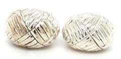 925 Sterling silver Woven look omega earrings