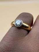 14K Yellow Gold Round Brilliant Cut 1.05ct Diamond Ring