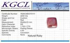 Magnificent Certified Museum Size 2200 Ct Natural Red Ruby Solitaire