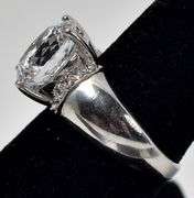 Large CZ Gemstone Ring in Sterling Silver