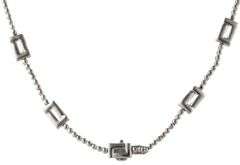 2.29ctw Round and Baguette Diamond Frame Station Necklace in 18K