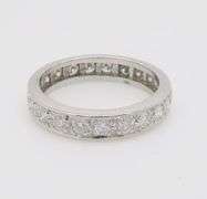 Vintage Diamond Eternity Band Crafted in 18k White Gold