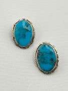 925 Sterling Silver Native American Navajo Turquoise Earrings