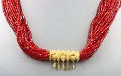 Traditional Nepali red glass beaded necklace