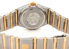 ladies Omega Constellation mother of pearl diamond dial and bezel watch