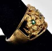 Ruby, Emerald and Sapphire Gemstone Ring in Vermeil Sterling Silver