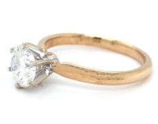 14kt Yellow gold 1.01ct round brilliant cut solitaire diamond ring
