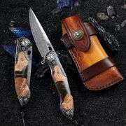 Damascus Steel Folding Knife