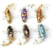 Six Crystal Carp Figures Hand-Poured