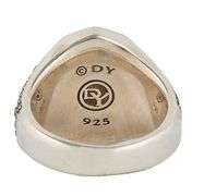 David Yurman Gents 1.90ctw Pave Black Diamond Waves Signet Ring in Sterling