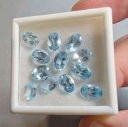 Matched! 10 piece 11.20ct glittering sky blue Topaz set