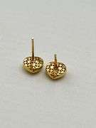 14KT Yellow Gold Puffy Heart earrings Studs