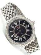 Michele Serein black mother of pearl diamond dial quartz 34mm watch