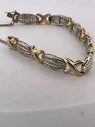 CERTIFIED 14K YELLOW AND WHITE GOLD DIAMOND BRACELET