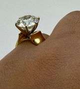 14K Yellow Gold Solitaire 6.77 cts Diamond Engagement Ring