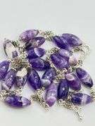 925 Sterling Silver Michael Dawkins Starry Night Amethyst Station Necklace