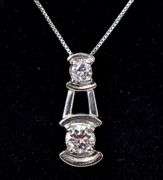 CZ Gemstone Pendant Necklace in Sterling Silver