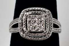 Diamond Ring in Sterling Silver