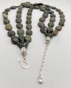 925 Sterling Silver Jay King DTR Olive Green Jasper Triple Strand Necklace