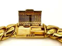 Sparkling 14 Kt Gold Plate 74.6 Grams Monogramed Initial "J" Curb Link Bracelet