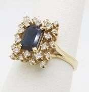 Blue Sapphire & Diamond Cocktail Ring