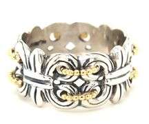 Lagos Fleur De Lis 2 tone wide band
