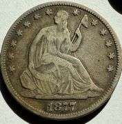 1877 Two Tone Seated Half