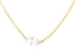 New 0.81ct Marquise Diamond Floating Solitaire Pendant Necklace in 14K