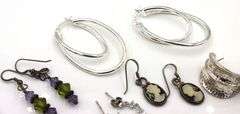Group lot of Vintage 925 sterling silver earrings and charms