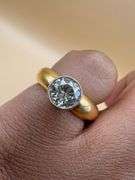 14K Yellow Gold Round Brilliant Cut 1.05ct Diamond Ring