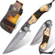 Damascus Steel Folding Knife