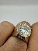 14K White Gold Solitaire 4.75ct Diamond Engagement Ring