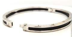 18kt White gold B zero 1 style black ceramic bangle bracelet