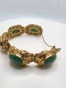 Investment! Antique 14KT Yellow Gold Bracelet featuring very Rare Jade