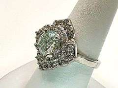 Sparkling 2.75 Ct White Ice Blue Simulated Diamond Ring