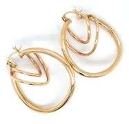14kt Yellow gold triple hoop earrings
