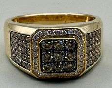 14K Yellow Gold Chocolate Diamonds of 1.20 ct