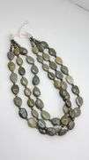 925 Sterling Silver Jay King DTR Olive Green Jasper Triple Strand Necklace