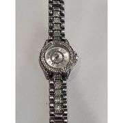 Sparkling Silver-Tone Rhinestone Bracelet Watch