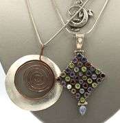 Vintage 925 sterling silver group lot of 4 necklaces