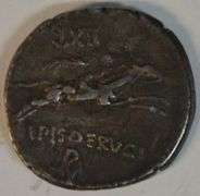 High grade L Calpurnius Piso Frugi Roman Republic Denarius, 90BC