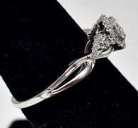 Dazzling 10K White Gold Diamond Cluster Ring