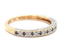 14kt Yellow gold 0.20ctw black and white diamond band
