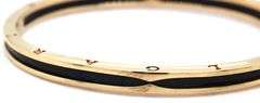18kt Yellow gold B-Zero 1 style black ceramic bangle bracelet