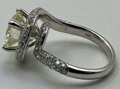 14K White Gold Designer 4.79 Ct Diamond Engagement Ring