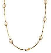 Vintage Chanel Faux Pearl and Crystal Station Necklace