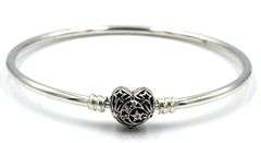 Pandora Celestial heart clasp bangle bracelet